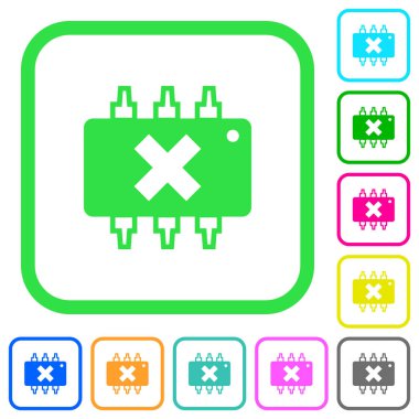 Donanım hatası canlı renkli düz simgeler beyaz arka plan üzerinde eğri sınırları içinde