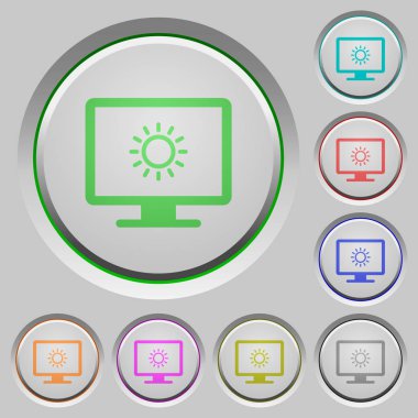 Ekran parlaklık renk simgeleri batırıldı basma düğmelerini ayarlamak