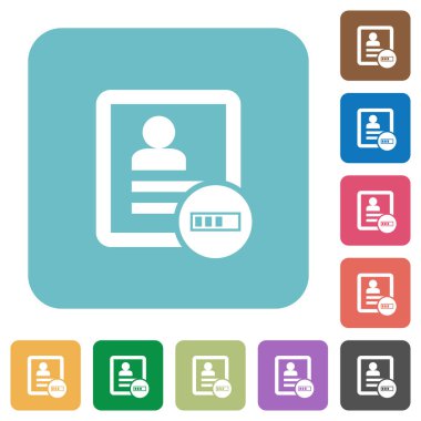 Beyaz ilerliyor kişi düz simgeler renk üzerinde yuvarlak kare arka planlar