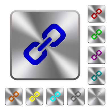 Yuvarlatılmış Kare parlak çelik düğmeler üzerinde oyulmuş kutsal kişilerin resmi bağlantı