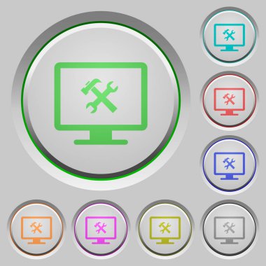 Masaüstü araçları batırıldı basma düğmelerini simgeleri renk