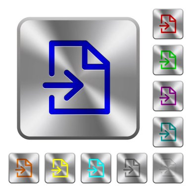 Yuvarlatılmış kare parlak çelik düğmeler üzerinde oyulmuş simgeleri ithalat