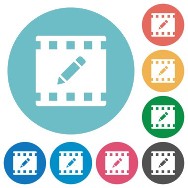 yuvarlak renkli arka planlar film düz beyaz simgeleri yeniden adlandırma