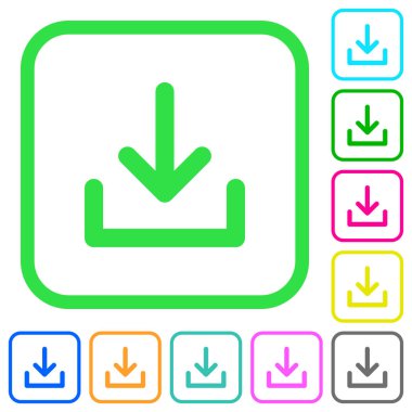 Beyaz arka plan üzerinde eğri sınırları sembolü canlı renkli düz simgeler İndir