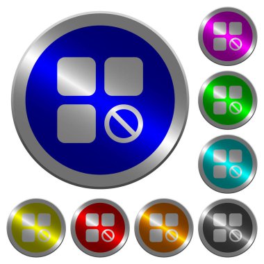 Yuvarlak parlak sikke benzeri renk çelik düğmeleri devre dışı bileşen simgeleri