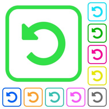 Beyaz arka plan üzerinde eğri sınırları değişiklikleri canlı renkli düz simgeleri geri al