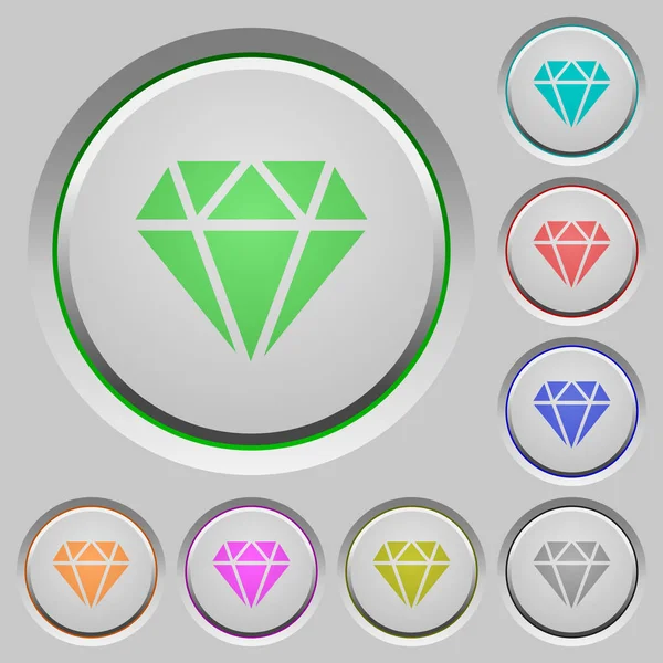 Iconos Color Diamante Botones Hundidos — Vector de stock