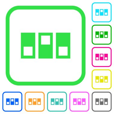 Beyaz arka plan üzerinde eğri sınırları geçiş panosu canlı renkli düz simgeler