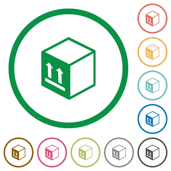 Tek paket düz renk simgeleri özetliyor beyaz arka plan üzerinde yuvarlak