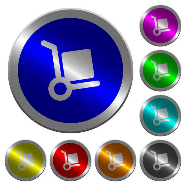 Yuvarlak el kamyon simgeler üzerinde parlak sikke benzeri renk çelik düğmeleri