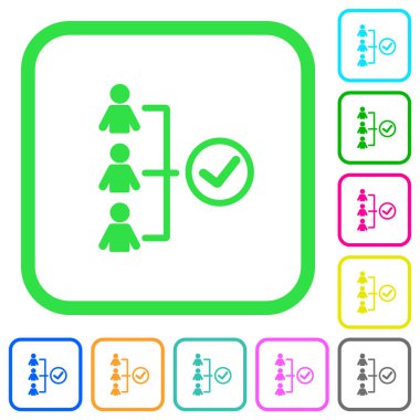 Beyaz arka plan üzerinde eğri sınırları başarılı ekip çalışması canlı renkli düz simgeler