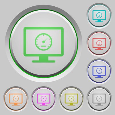 Bilgisayar kıyaslama renk simgeleri batırıldı tuşlar