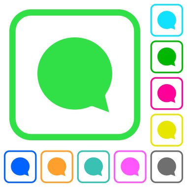 Boş sohbet kabarcık canlı renkli düz simgeler beyaz arka plan üzerinde eğri sınırları içinde