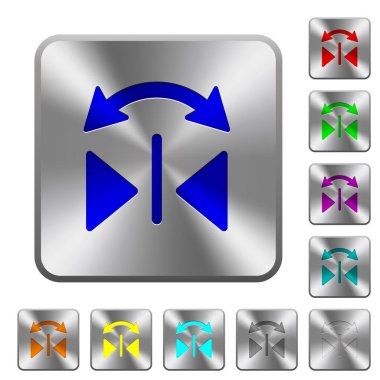 Yatay Çevir oyulmuş simgeler Yuvarlatılmış kare parlak çelik düğmeler