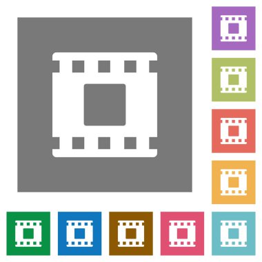 Filmi durdurmak düz simgeler basit renkli kare arka planlar üzerinde