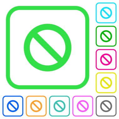 Beyaz arka plan üzerinde eğri sınırları içinde canlı renkli düz simgeler bloke