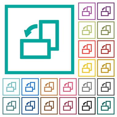 Sol düz renk simgeleri beyaz arka plan üzerinde çeyreği çerçevelerle döndürmek