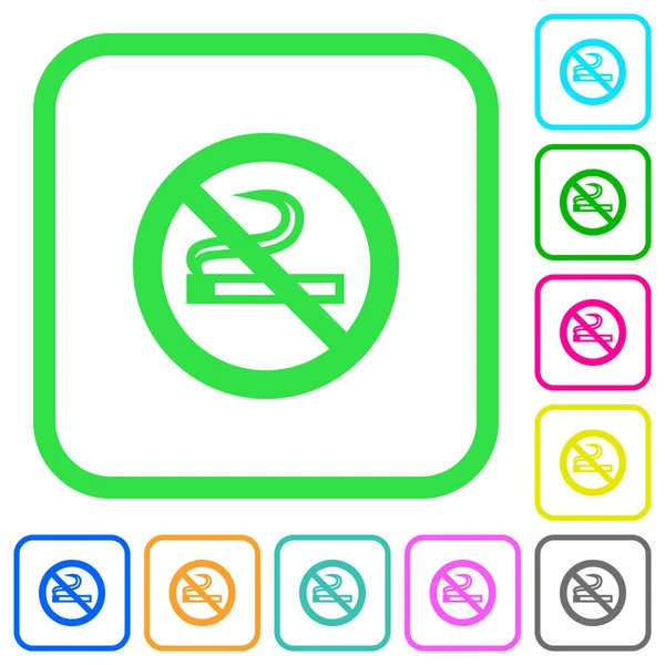Beyaz arka plan üzerinde eğri sınırları içinde düz simgeler yok Sigara İçilmez işareti canlı renkte