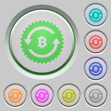 Bitcoin geri ödeme garanti etiketi renk simgeleri batırıldı tuşlar