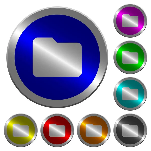 Jediná Složka Ikony Kulatých Tlačítek Svítící Mince Jako Barva Ocelová — Stockový vektor