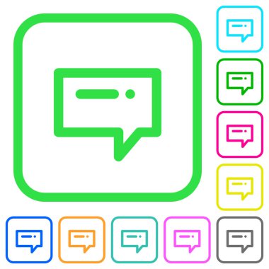 Tipik mesaj canlı renkli düz simgeler beyaz arka plan üzerinde eğri sınırları içinde