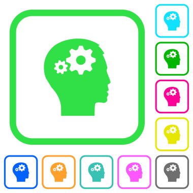 Kullanıcı ayarları canlı renkli düz simgeler beyaz arka plan üzerinde eğri sınırları içinde