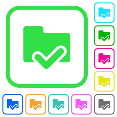 Klasör ok canlı renkli düz simgeler beyaz arka plan üzerinde eğri sınırları içinde