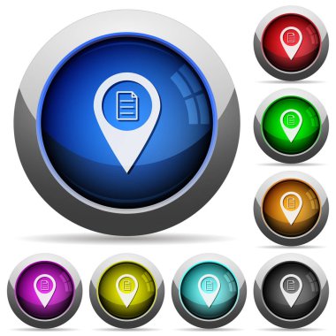 GPS konumu ayrıntıları simgeleri ile çelik çerçevelemek yuvarlak parlak düğmeler göster
