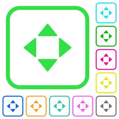 Kontrol okları canlı renkli düz simgeler beyaz arka plan üzerinde eğri sınırları içinde