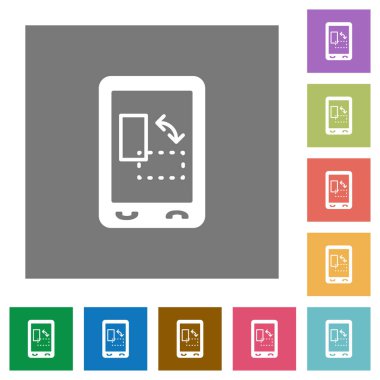 Mobil gyrosensor düz simgeler basit renkli kare arka planlar