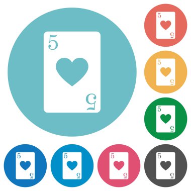 Kupa Beşlisi yuvarlak renkli arka planlar üzerinde düz beyaz simgeler kartı