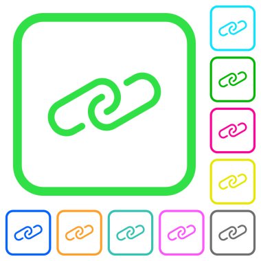 Beyaz arka plan üzerinde eğri sınırları ataç canlı renkli düz simgeler