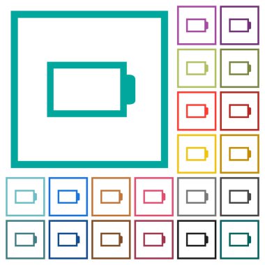 Yük birimleri düz renkli simgeler beyaz arka plan üzerinde çeyreği çerçevelerle olmadan boş pil