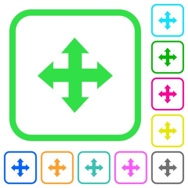 Aracı canlı renkli düz simgeler eğri sınırları içinde beyaz zemin üzerine taşıyın.