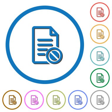 Yuvarlak Engelli belge düz renk vektör simgeler gölgelerde ile özetliyor beyaz arka plan üzerinde