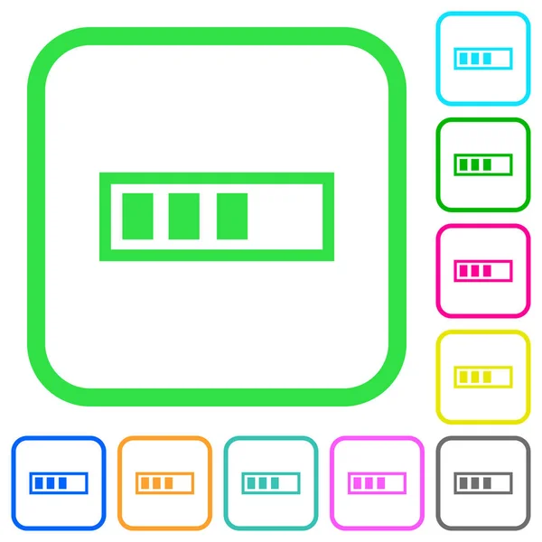 Progressbar Živé Barevné Ploché Ikony Zakřivené Hranic Bílém Pozadí — Stockový vektor