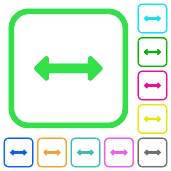 Größe Ändern Horizontal Lebhaft Farbige Flache Symbole Gebogenen Rändern Auf — Stockvektor