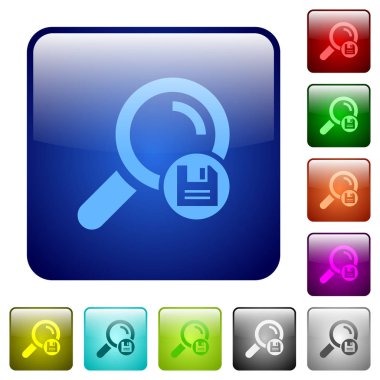 Yuvarlatılmış kare renk parlak düğme kümesi içinde arama sonuçları kutsal kişilerin resmi kurtarmak