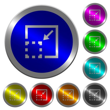 Yuvarlak parlak sikke benzeri renk çelik düğmeleri öğe simgeleri simge durumuna küçültme