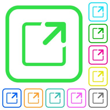 Pencere canlı renkli düz simgeler beyaz arka plan üzerinde eğri sınırları içinde en üst düzeye çıkarmak