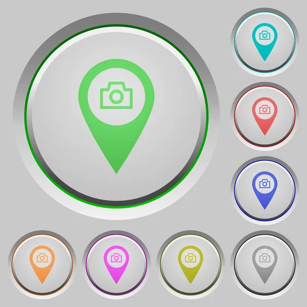 Carte Gps Emplacement Instantané Icônes Couleur Sur Les Boutons Poussoirs — Image vectorielle