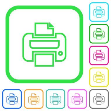 Eğri sınırları içinde canlı renkli düz simgeler beyaz arka plan üzerinde baskı