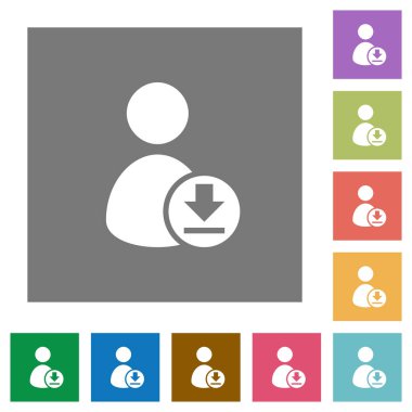 Download basit renkli kare arka planlar üzerinde kullanıcı hesabı düz simgeler