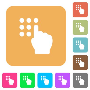 Güvenlik kodu düz simgeler Yuvarlatılmış kare canlı renkli arka planlar yazarak.