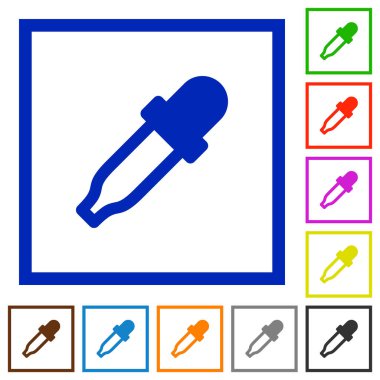 Kare kare beyaz arka plan üzerinde düz renk simgeleri renk seçici
