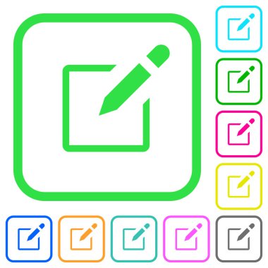 EditBox simgelerle kalem canlı renkli düz beyaz arka plan üzerinde eğri sınırları içinde