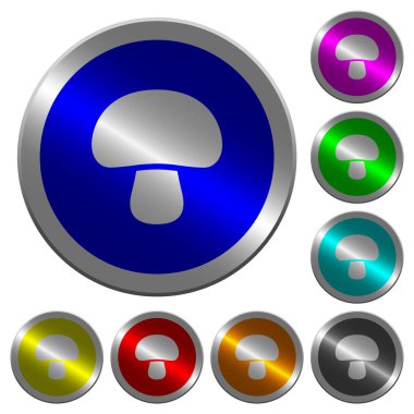 Yuvarlak parlak sikke benzeri renk çelik düğmeleri mantar simgeleri