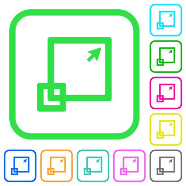 Pencere canlı renkli düz simgeler beyaz arka plan üzerinde eğri sınırları içinde en üst düzeye çıkarmak