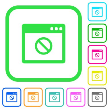 Beyaz arka plan üzerinde eğri kenarlıkları devre dışı uygulama canlı renkli düz simgeler