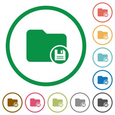 Dizin düz renk simgeleri yuvarlak Anahatlarda beyaz zemin üzerine kaydedin.